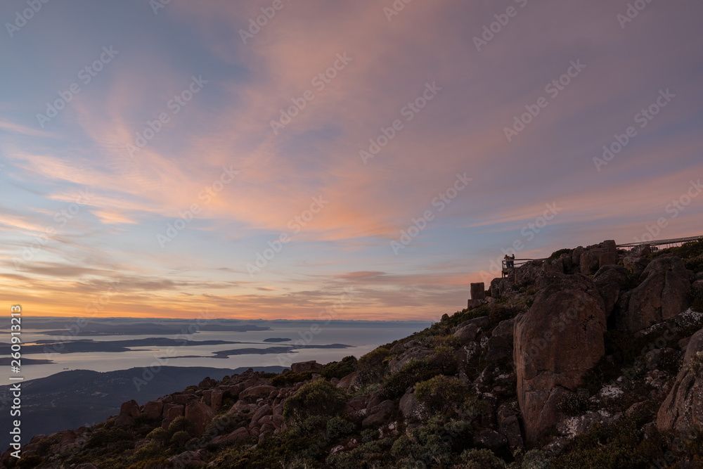 view at Dawn Mt Wellington
