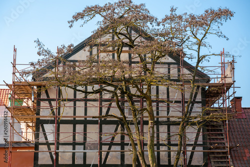 Wallpaper Mural Renovation of old house. Tree in the foreground. Torontodigital.ca