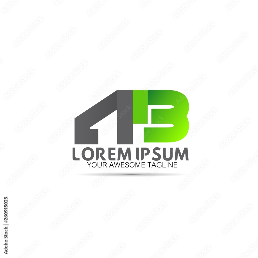 initial letter AB green grey linked for company vector initial letter AB green grey linked for company vector
