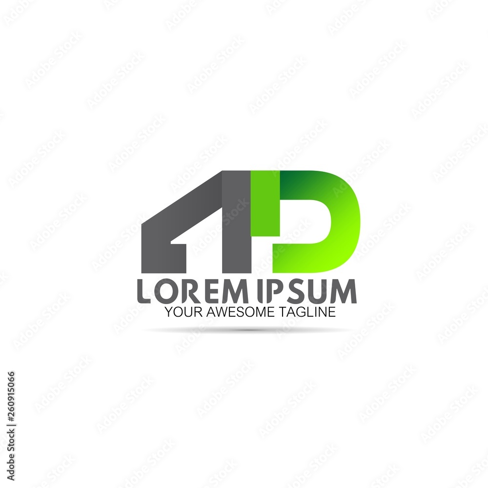 letter A D initial green and grey letter A D initial green and grey