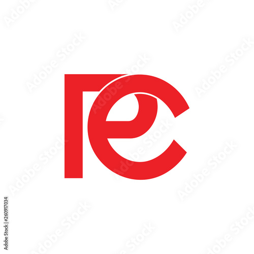letters rc simple geometric line logo vector
