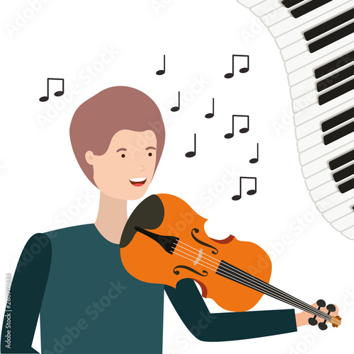 pattern of man with violin character