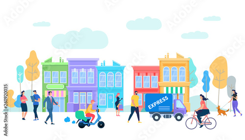 Human Life in Moder City. Summer Time Activity.