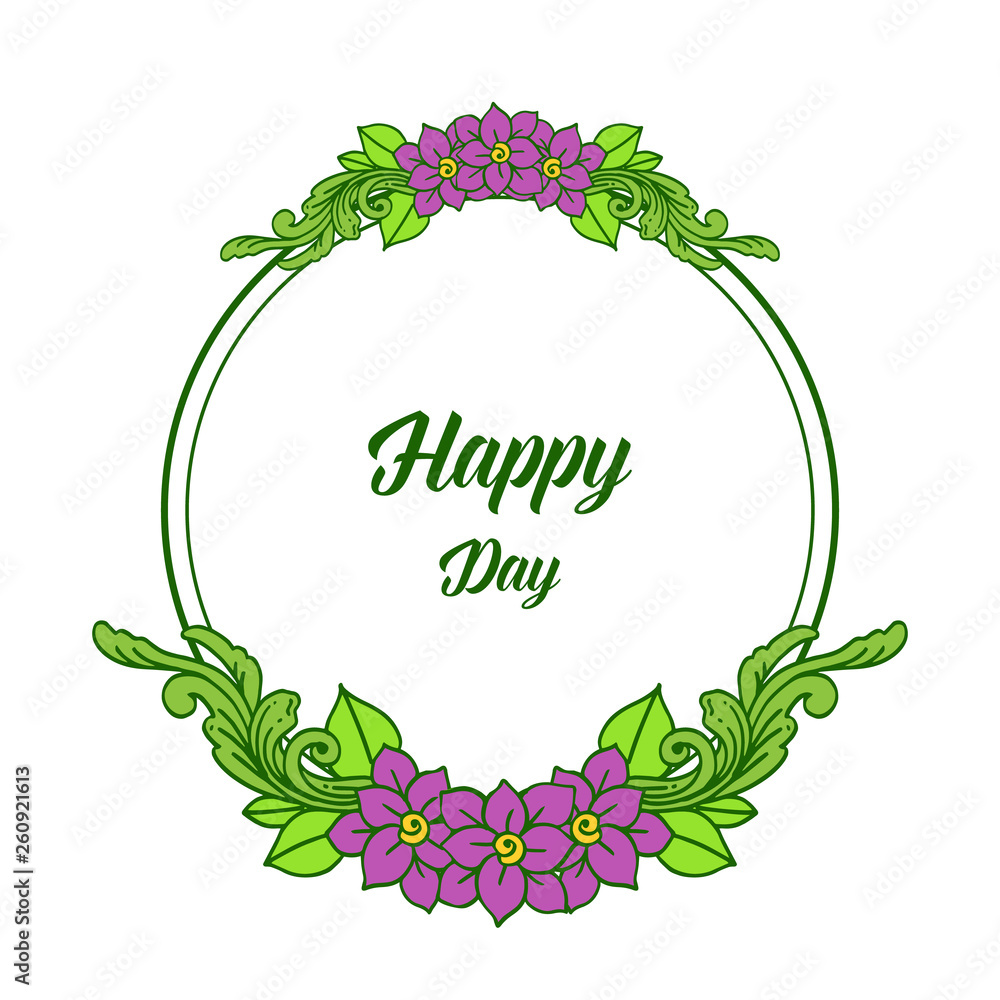 Vector illustration ornate of rose flower frame for greeting card happy day Vector illustration ornate of rose flower frame for greeting card happy day