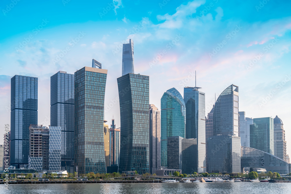 Shanghai Lujiazui Urban Architectural Skyline..