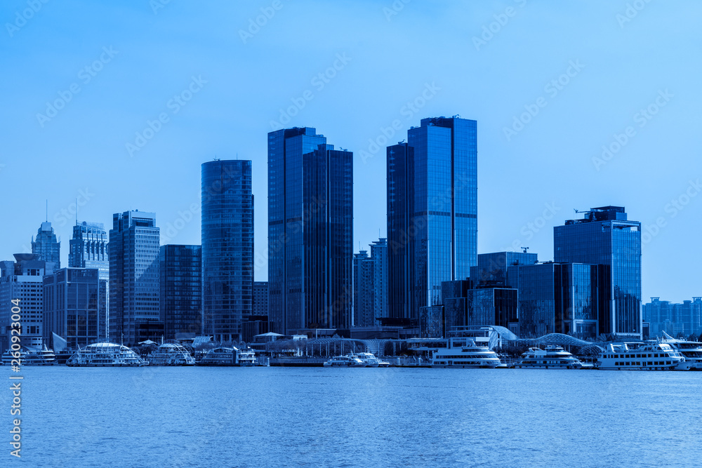 Fototapeta premium Szanghaj Lujiazui Urban Architectural Skyline ..