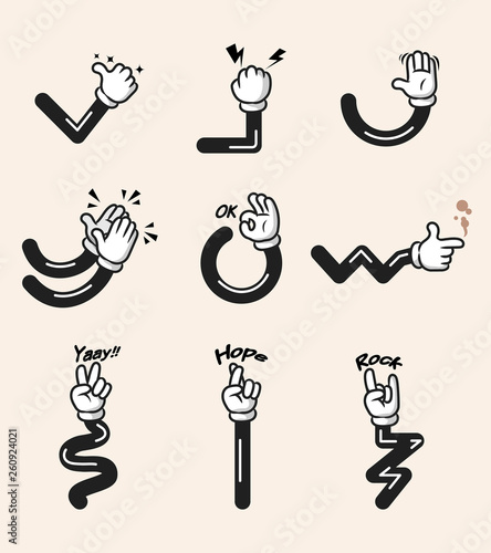 White Glove Comic Cartoon Hand Gesture