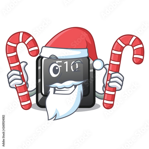 Santa with candy f10 button installed on cartoon computer photo