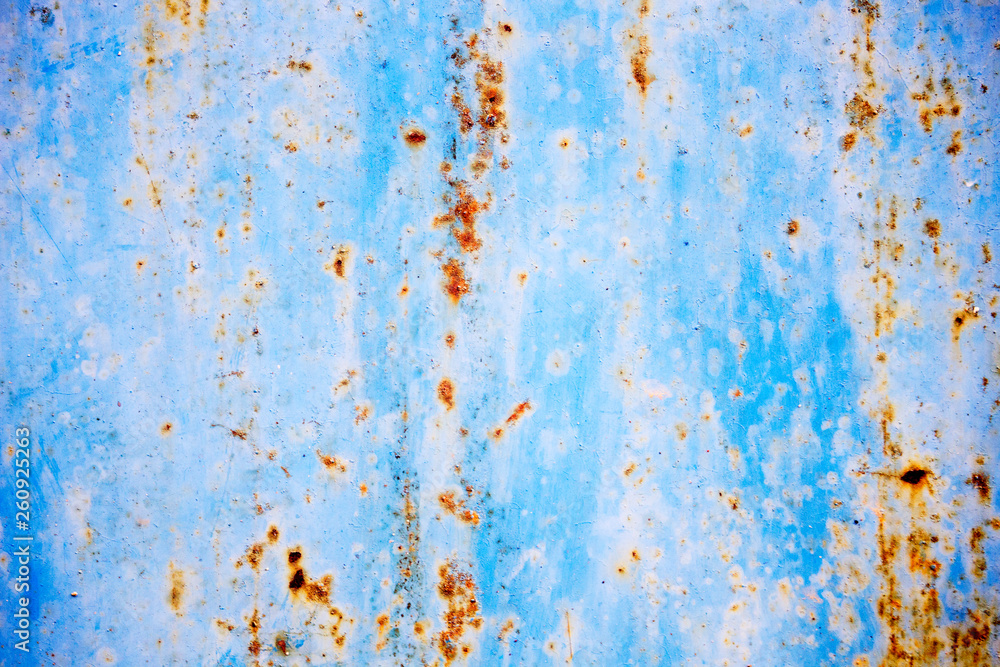 Rust background on blue steel plate for graphic design
