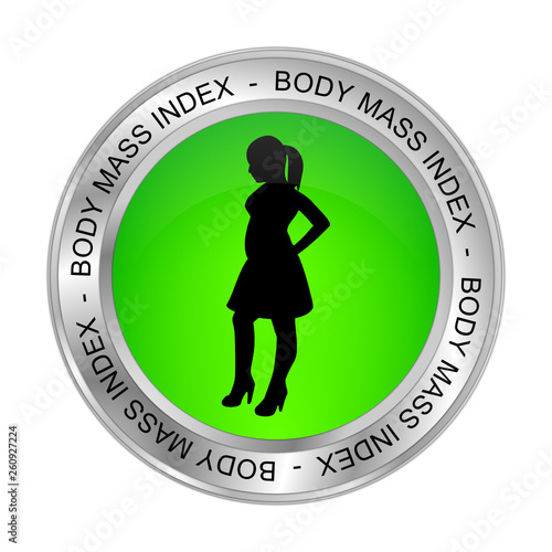 Body Mass Index Button - 3D illustration