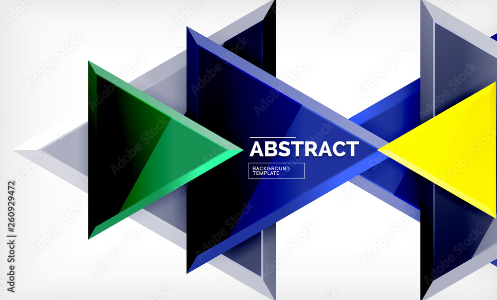 Flying triangles compostion geometric background Flying triangles compostion geometric background