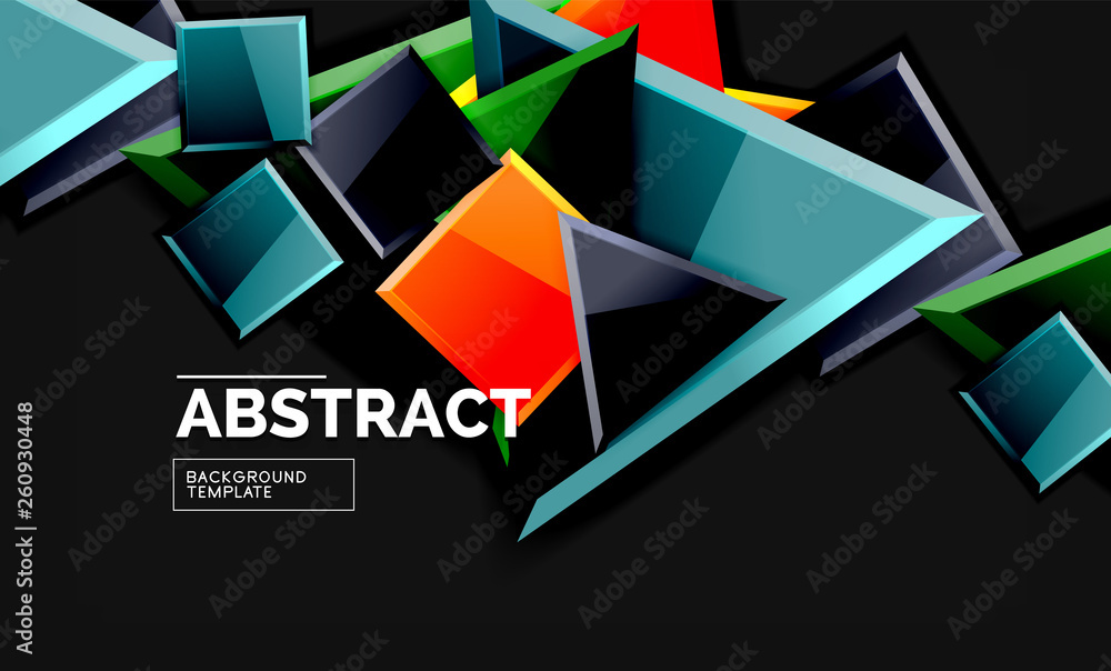 Squares and triangles geometrical background Squares and triangles geometrical background
