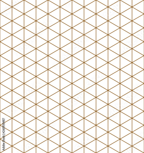 Base grid Mitsukude for patterns Kumiko.Brown color. photo