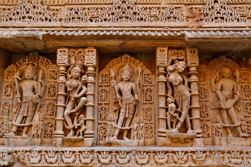 Rani ki vav, an stepwell on the banks of Saraswati River in Patan. A UNESCO world heritage site in Gujarat, India © leochen66