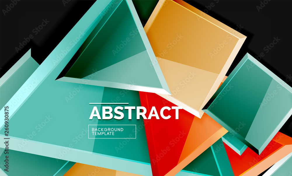 Squares and triangles geometrical background Squares and triangles geometrical background