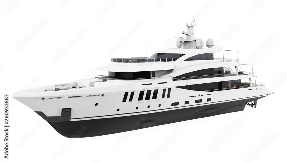 White Pleasure Yacht Isolated