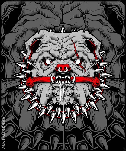 Mean Bulldog Mascot Illustration