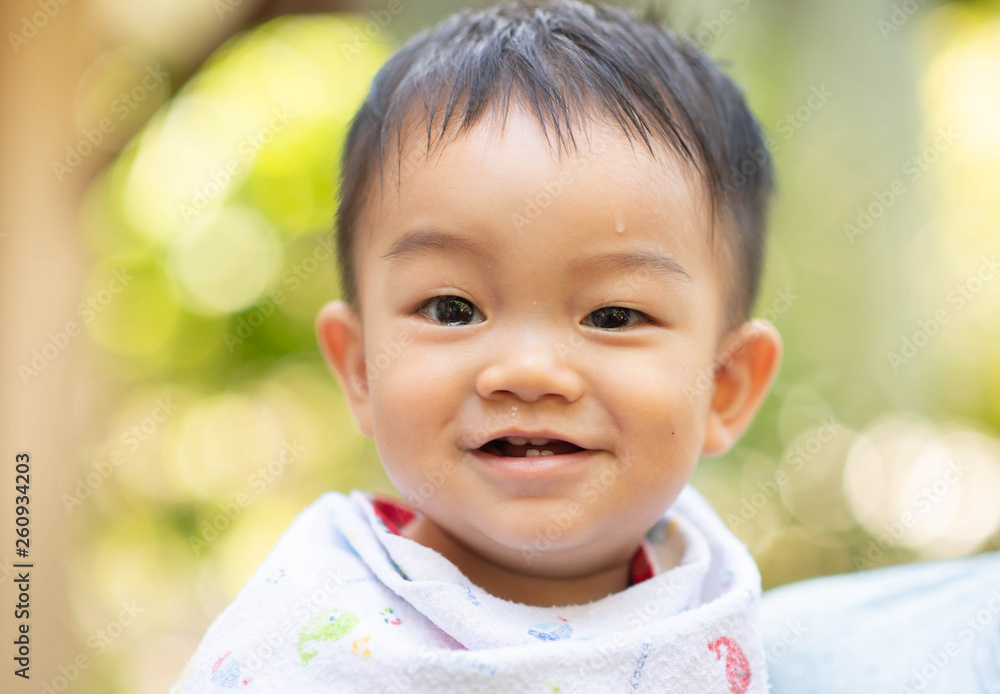 Portrait of smiling Asian baby boy happy face Portrait of smiling Asian baby boy happy face
