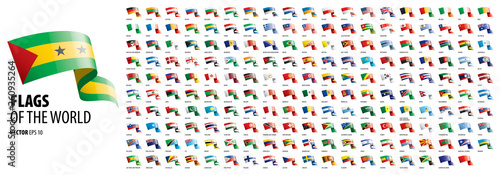 National flags of the countries. Vector illustration on white background