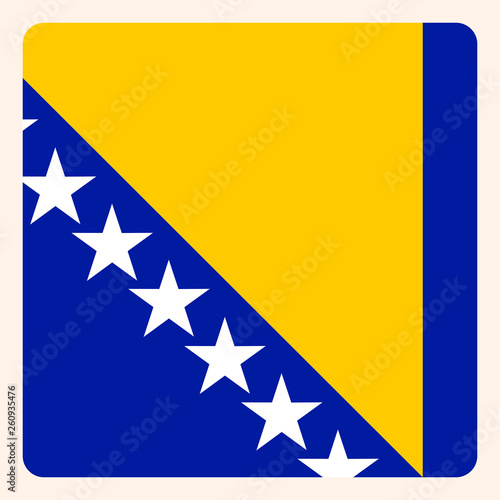 Bosnia  Herzegovina square flag button  social media communication sign  business icon.