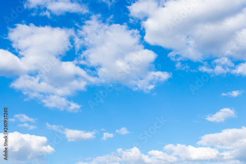 Fototapeta Naklejka Na Ścianę i Meble -  Background of beautiful blue sky and white clouds in summer and spring season