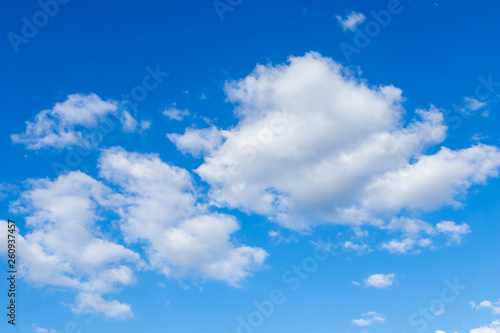 Background of beautiful blue sky and white clouds in spring season. 