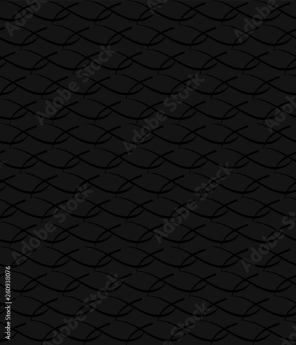 abstract decorative crosses. vector seamless pattern. simple black repetitive background. textile paint. fabric swatch. wrapping paper. dark curved texture