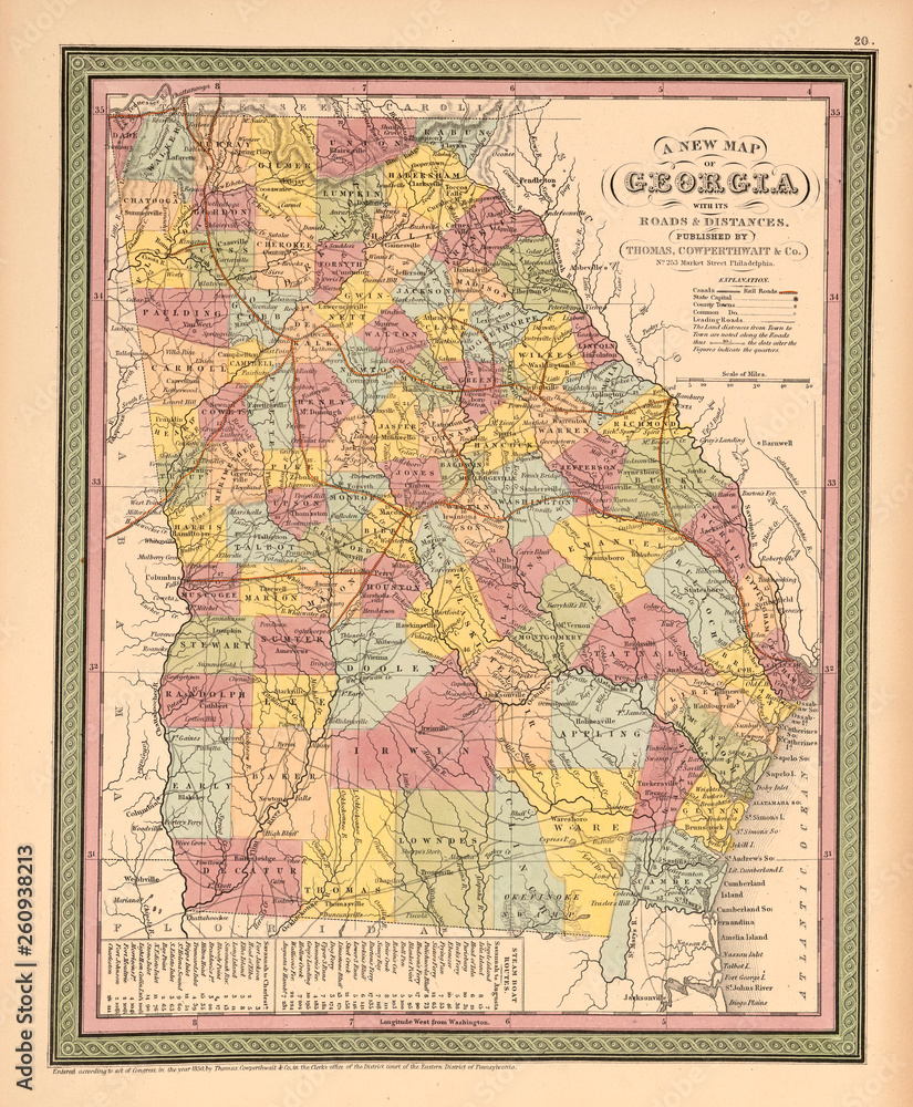 Fototapeta premium Old map. Engraving image