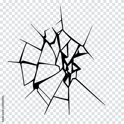 Vector Illustration of Broken Surface. Crack Silhouette