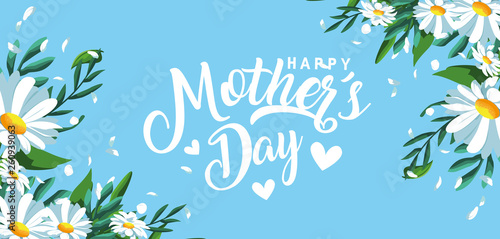 Wallpaper Mural happy mother day card with flowers decoration