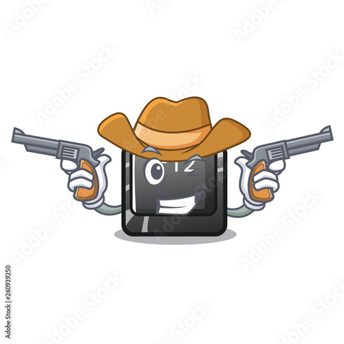 Cowboy button f12 on a keyboard mascot