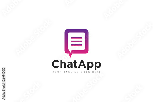 chat logo and icon vector illustration design Template