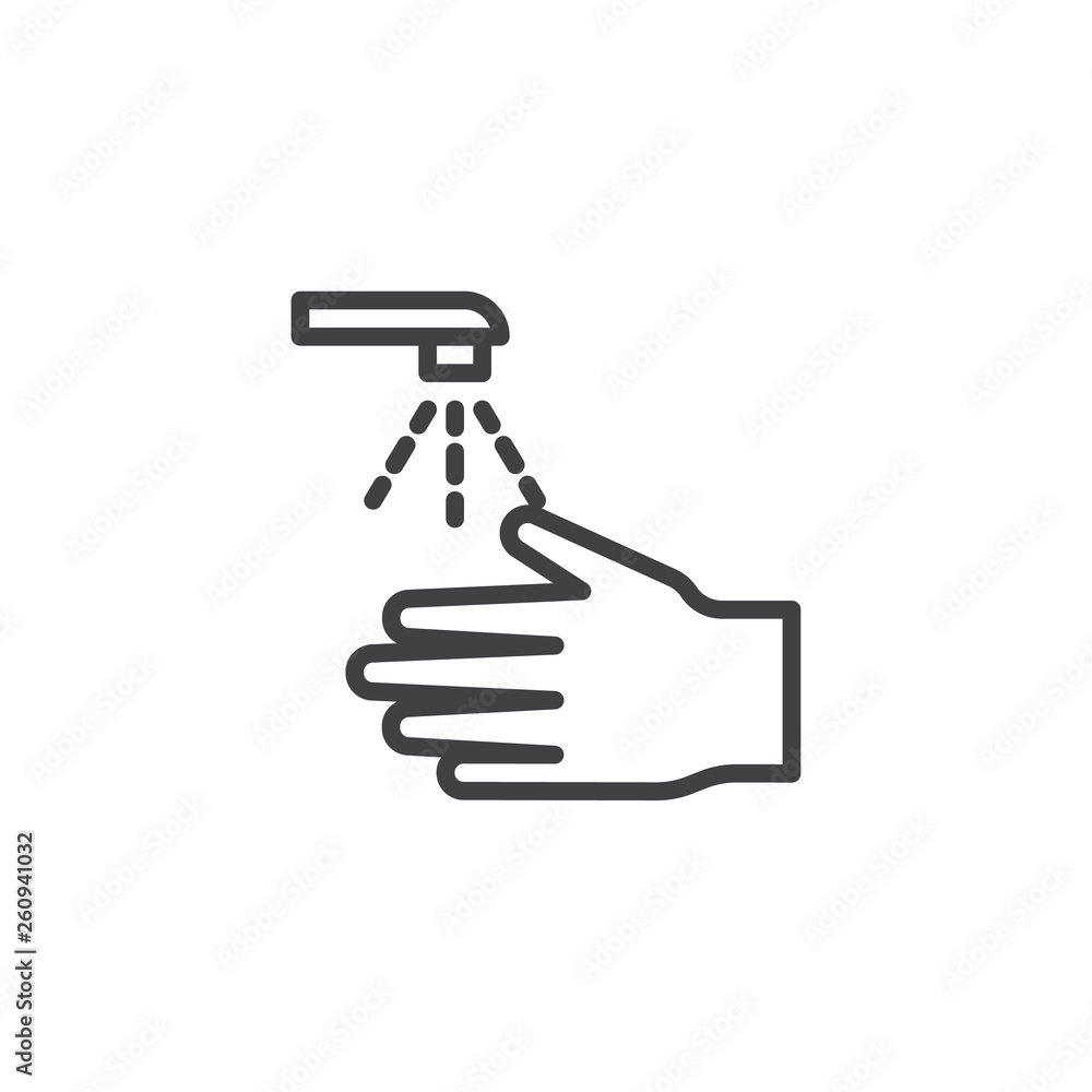 Please wash your hands line icon. linear style sign for mobile concept and web design. Washing hands outline vector icon. Mandatory sign symbol, logo illustration. Pixel perfect vector graphics Please wash your hands line icon. linear style sign for mobile concept and web design. Washing hands outline vector icon. Mandatory sign symbol, logo illustration. Pixel perfect vector graphics
