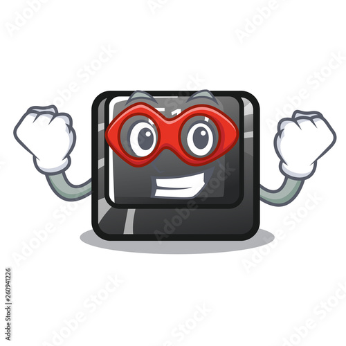 Super hero button f12 isolated in the character