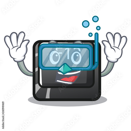 Diving button f12 isolated in the character