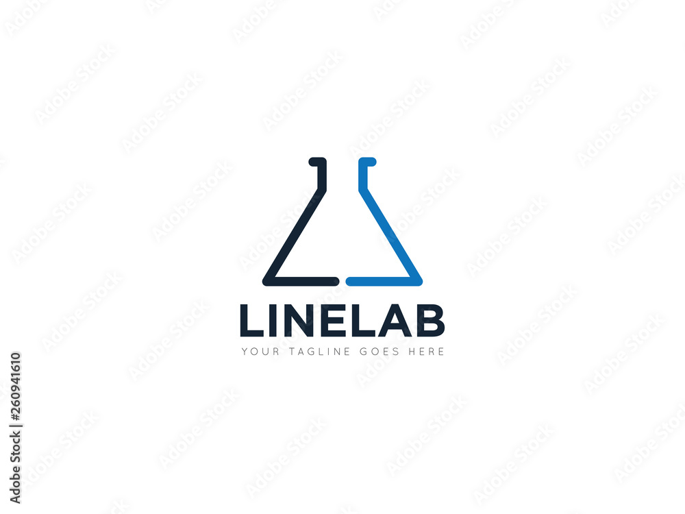 laboratory tube logo and icon vector illustration design template