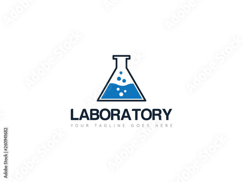 laboratory tube logo and icon vector illustration design template