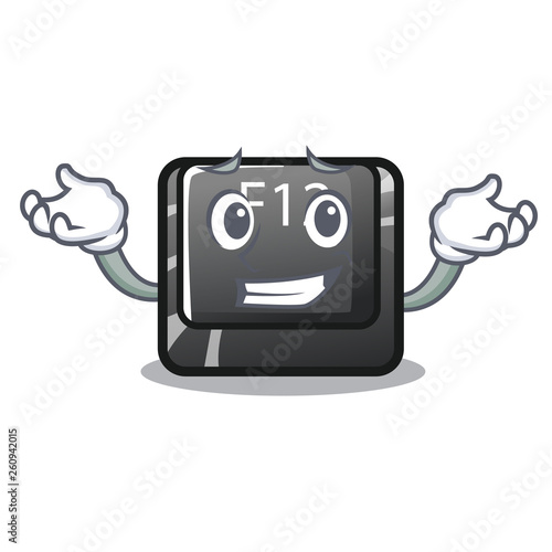 Grinning button f12 isolated in the character