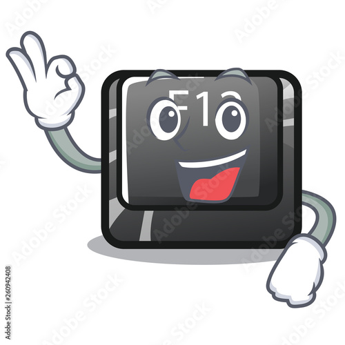 Okay button f12 isolated in the character