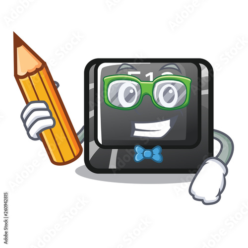 Student button f12 isolated in the character