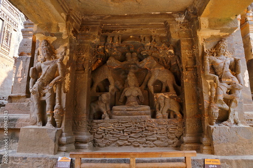 Temple of Ellora caves, the rock-cut temples, AURANGABAD, MAHARASHTRA in central India 