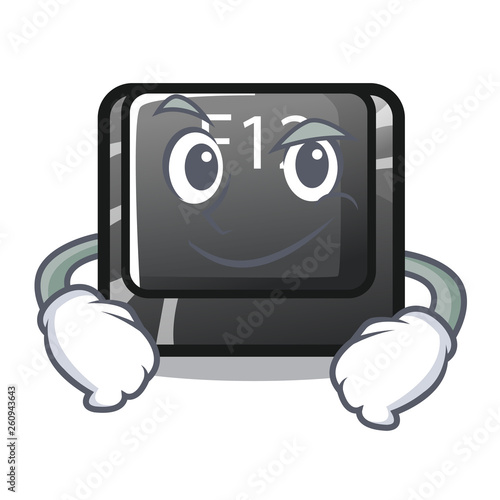 Smirking button f12 isolated in the character