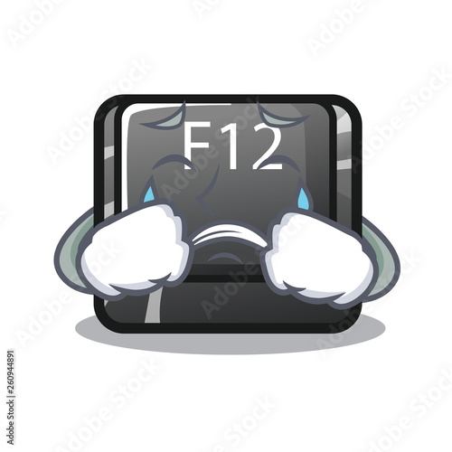 Crying button f12 in the cartoon shape