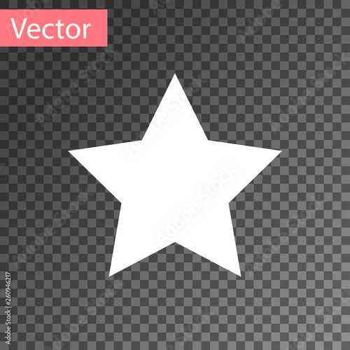 White Star icon isolated on transparent background. Favorite, best rating, award symbol. Vector Illustration