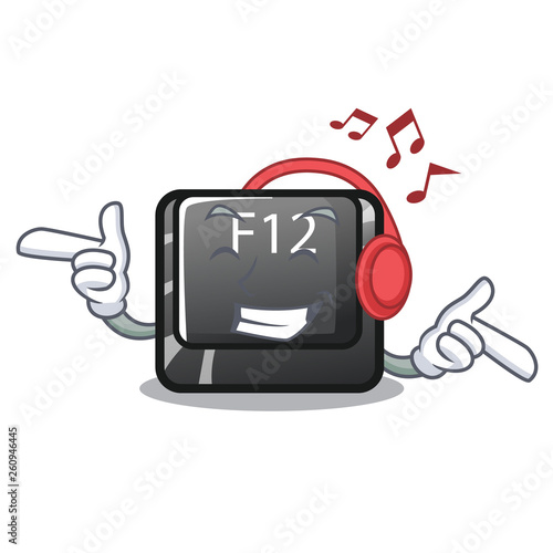 Listening music button f12 in the cartoon shape