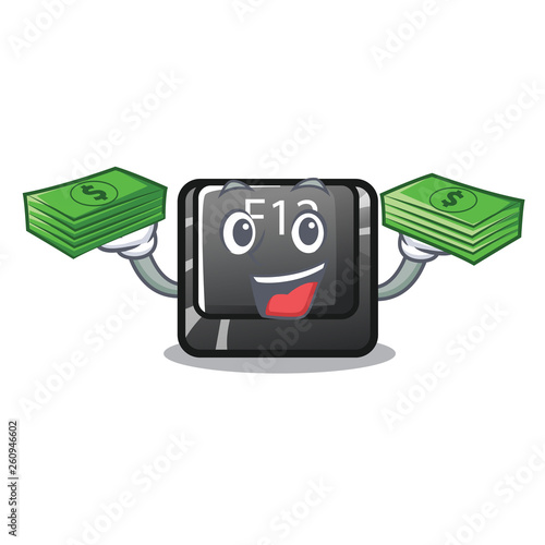 With money bag button f12 in the cartoon shape