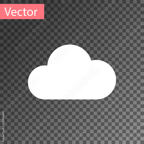 White Music streaming service icon isolated on transparent background. Sound cloud computing, online media streaming, online song, audio wave. Vector Illustration