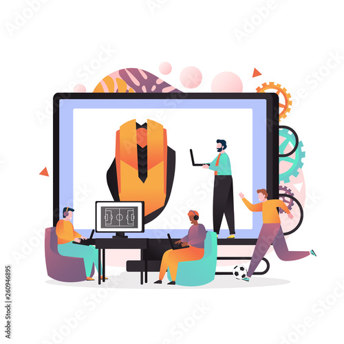 Online game vector concept for web banner, website page