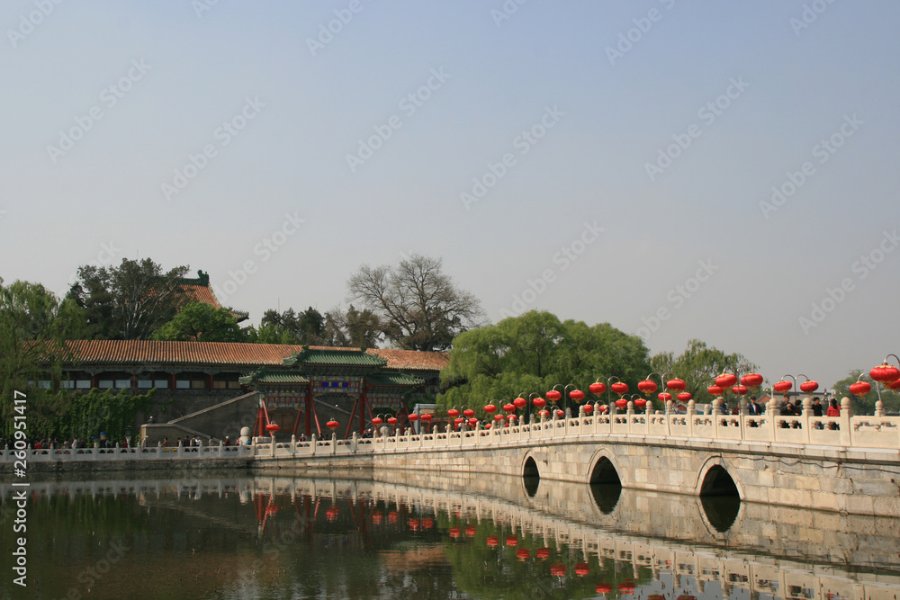 bridge in the beihai park in beijing (china)