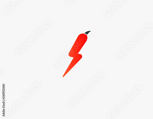 Creative logo icon chili pepper and lightning for business company